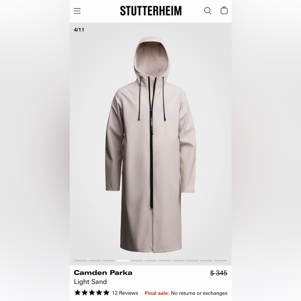 Stutterheim Camden Light Sand Raincoat